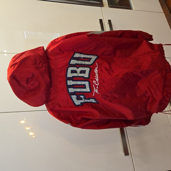 VTG FUBU Sports The Collect Red White Hoodie Windbreaker Full Zip  Medium - Picture 1 of 11